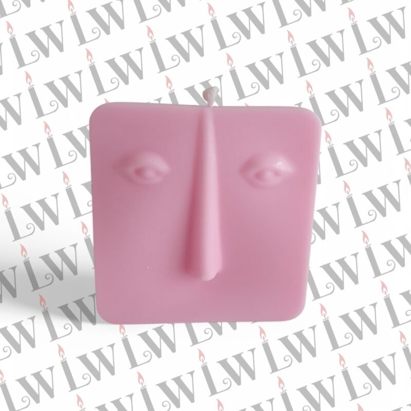 Espelma de cera de soja decorativa model Cara C color rosa