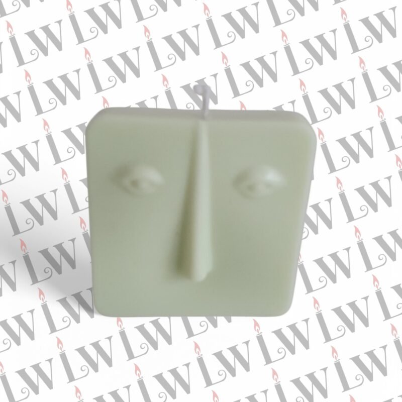 Espelma de cera de soja decorativa model Cara C color verd