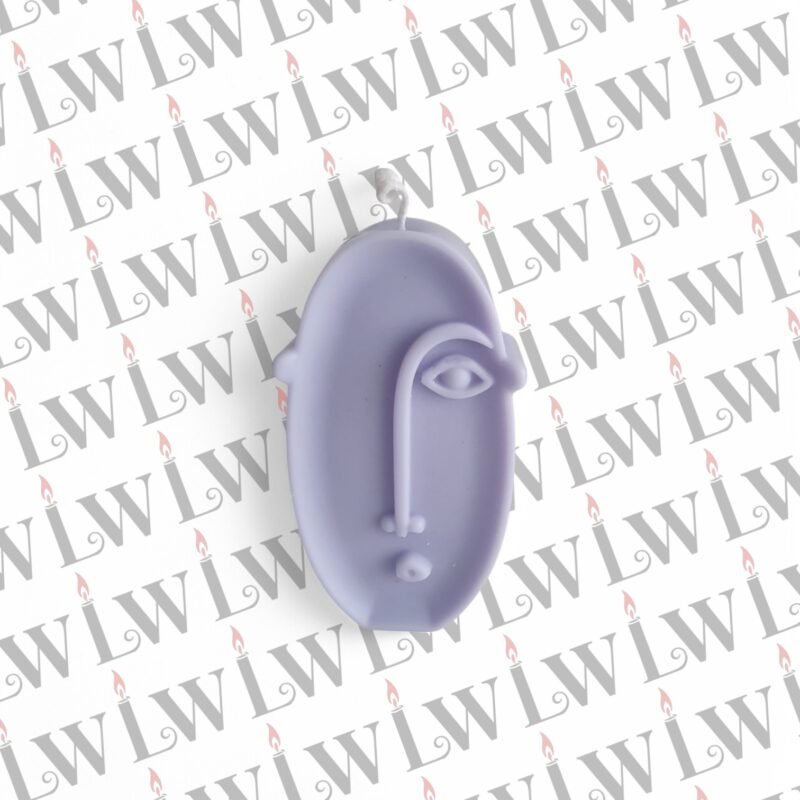 Espelma de cera de soja decorativa model Cara D color lila