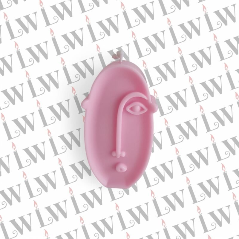 Espelma de cera de soja decorativa model Cara D color rosa