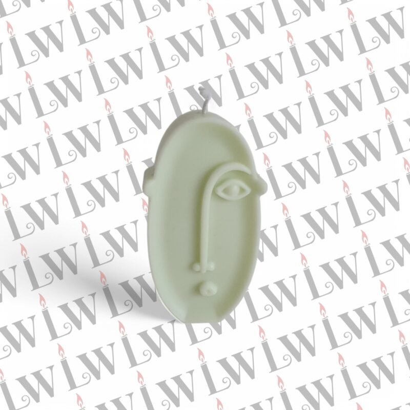 Espelma de cera de soja decorativa model Cara D color verd