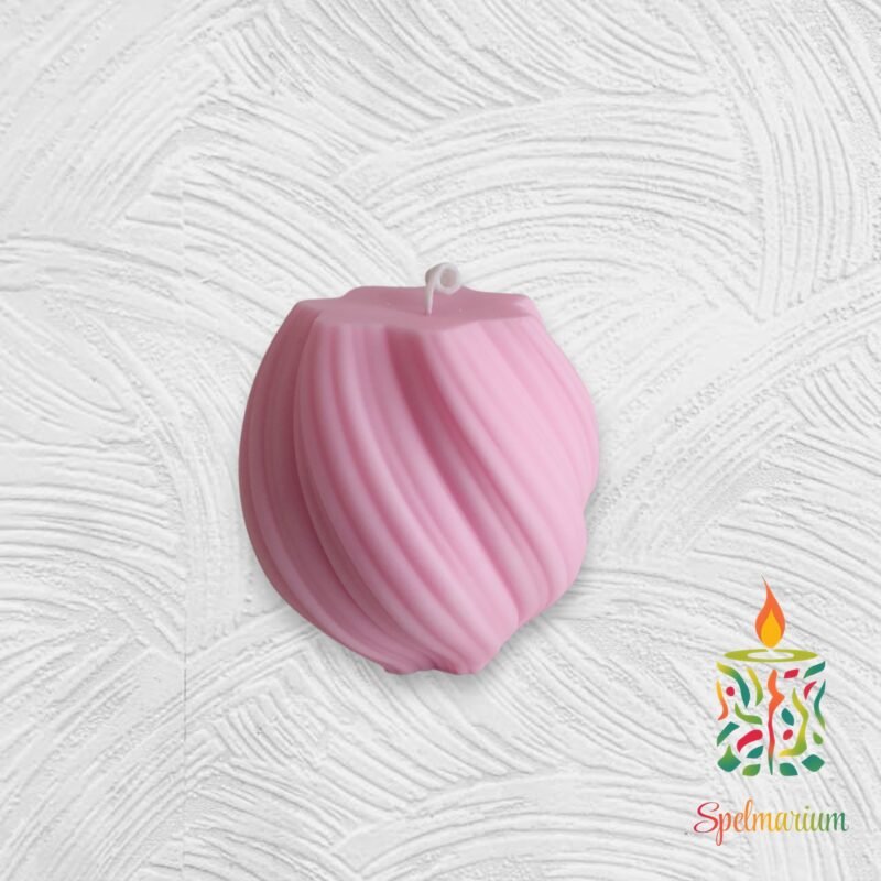 Vela con forma de espiral color rosa
